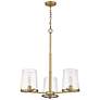 Callista 28" Wide Rubbed Brass 3-Light Chandelier in scene