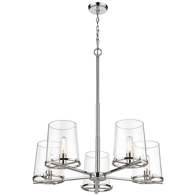 Image 6 Callista 33" Wide Polished Nickel 5-Light Chandelier more views