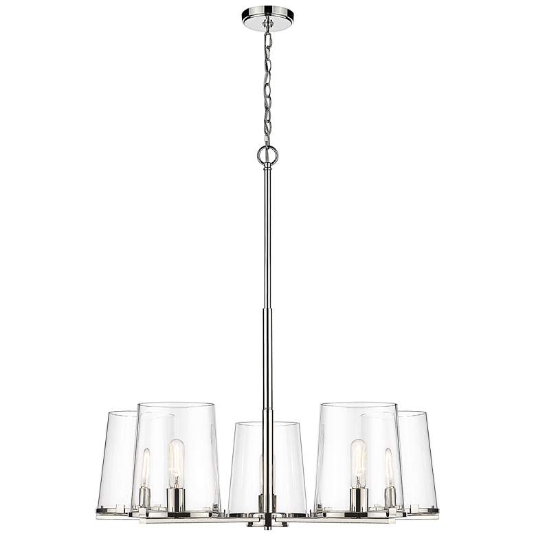Image 7 Callista 33" Wide Polished Nickel 5-Light Chandelier more views