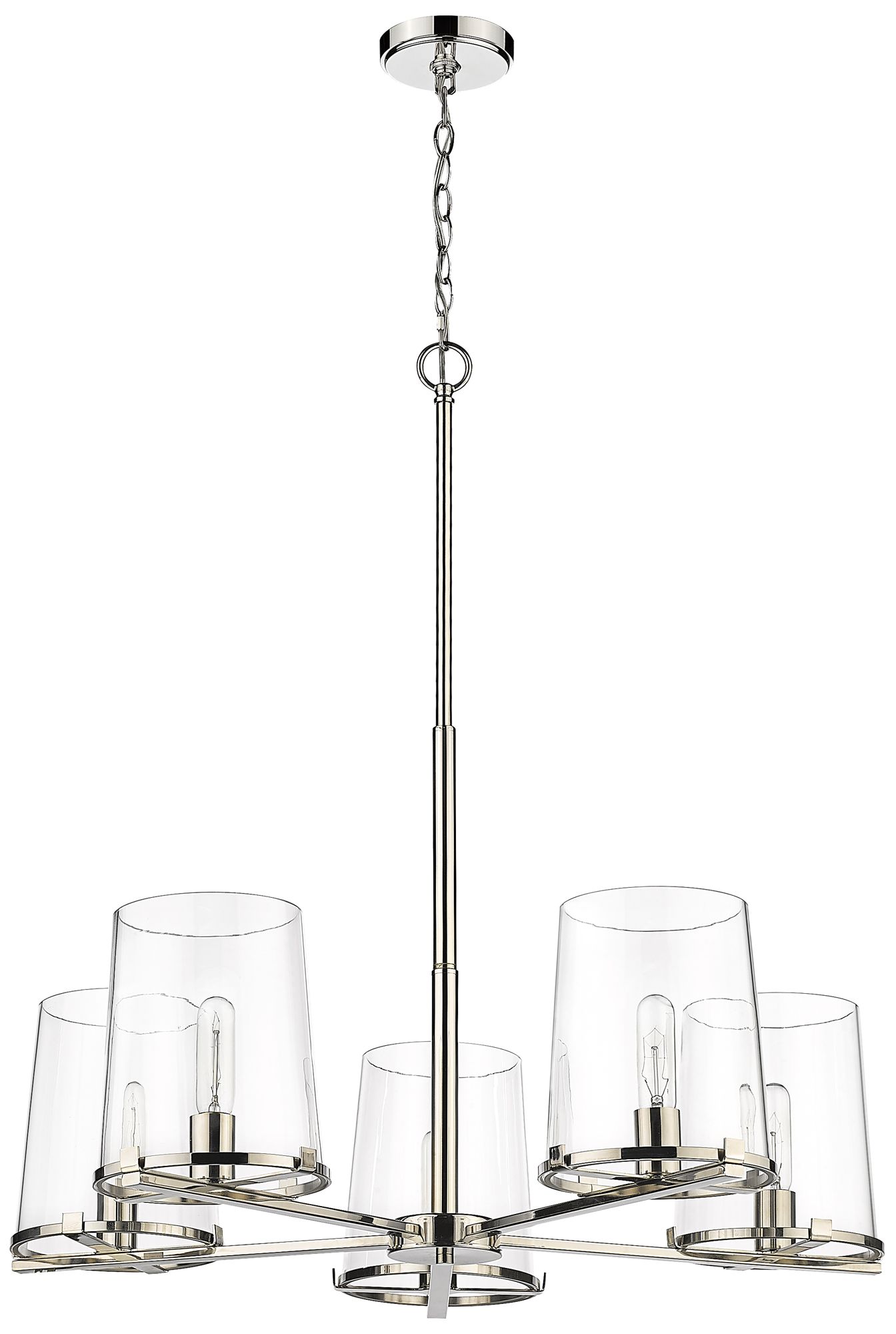 Callista 33" Wide Polished Nickel 5-Light Chandelier in scene