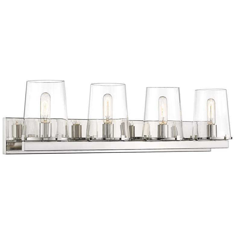 Image 1 Callista 37 1/2"W Polished Nickel 4-Light Vanity Bath Light