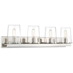Callista 37 1/2"W Polished Nickel 4-Light Vanity Bath Light