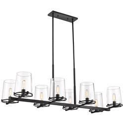 Callista 56" Wide Matte Black 8-Light Linear Chandelier