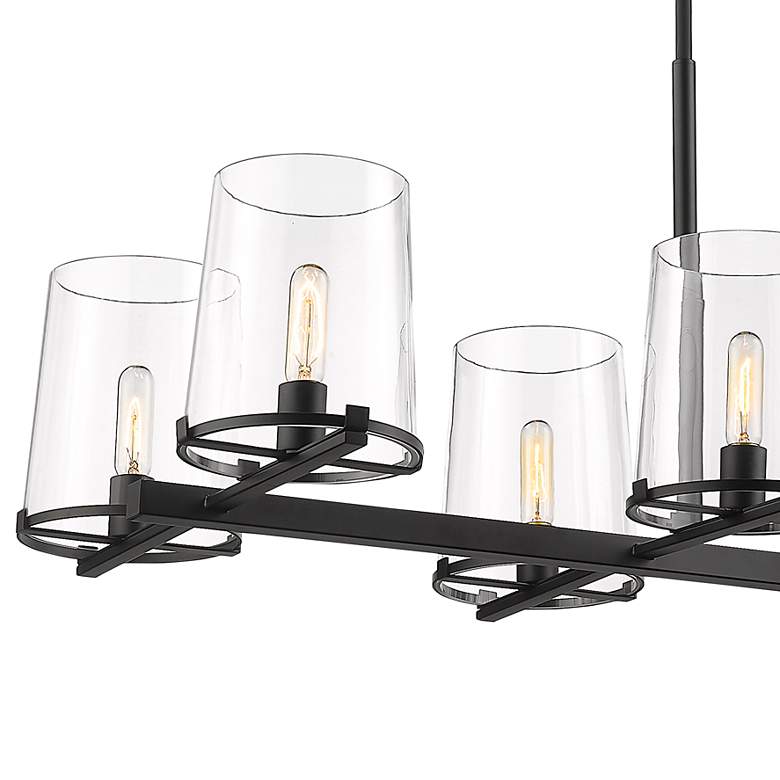 Image 4 Callista 56" Wide Matte Black 8-Light Linear Chandelier more views