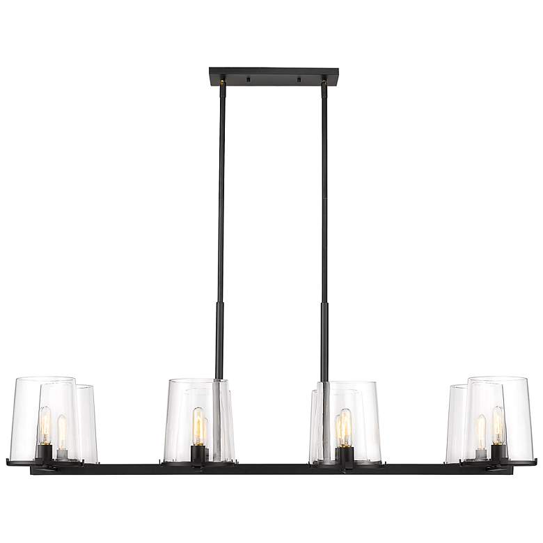 Image 5 Callista 56" Wide Matte Black 8-Light Linear Chandelier more views
