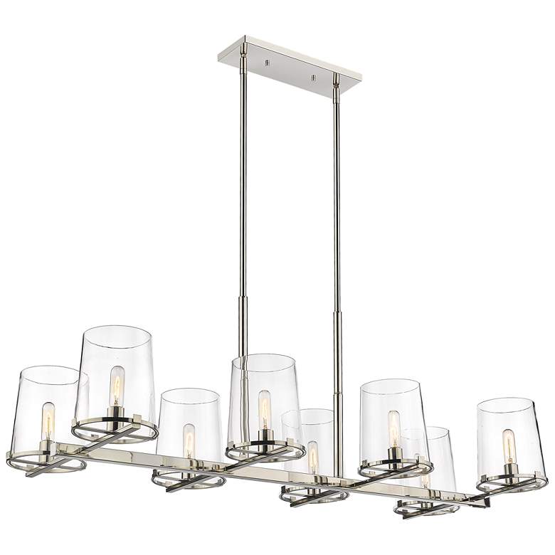Image 1 Callista 56" Wide Polished Nickel 8-Light Linear Chandelier