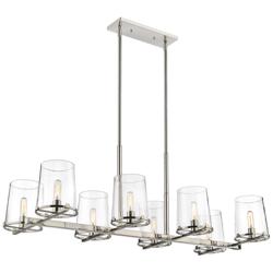 Callista 56" Wide Polished Nickel 8-Light Linear Chandelier