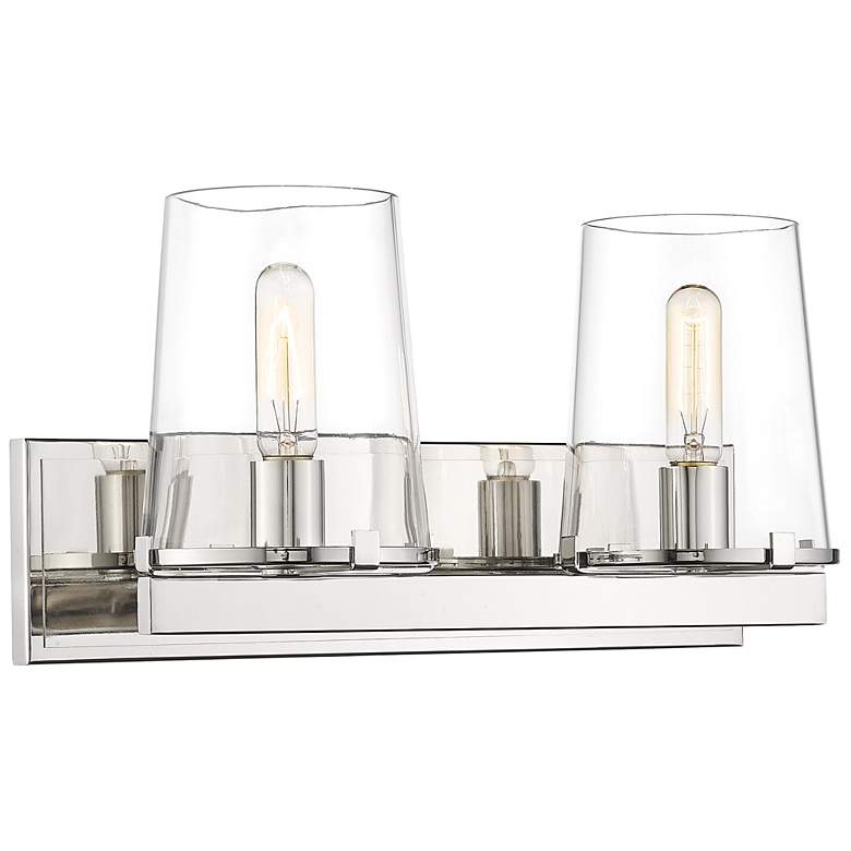 Image 1 Callista 9" High Polished Nickel 2-Light Wall Sconce