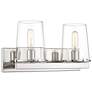 Callista 9" High Polished Nickel 2-Light Wall Sconce