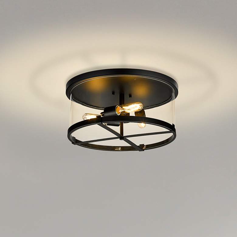 Image 1 Callista by Z-Lite Matte Black 3 Light Flush Mount