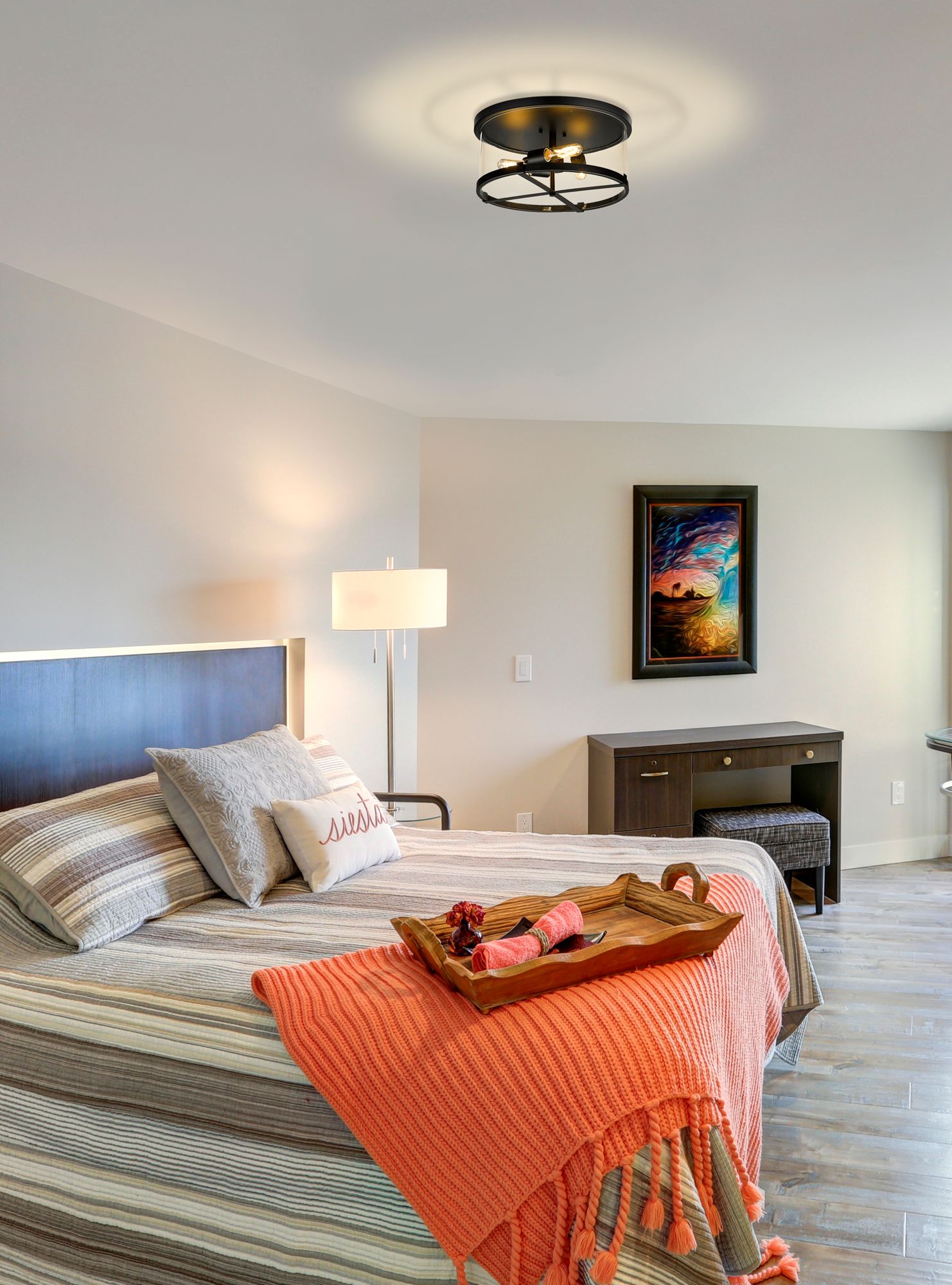 Thumbnail4 of Callista by Z-Lite Matte Black 3 Light Flush Mount more views