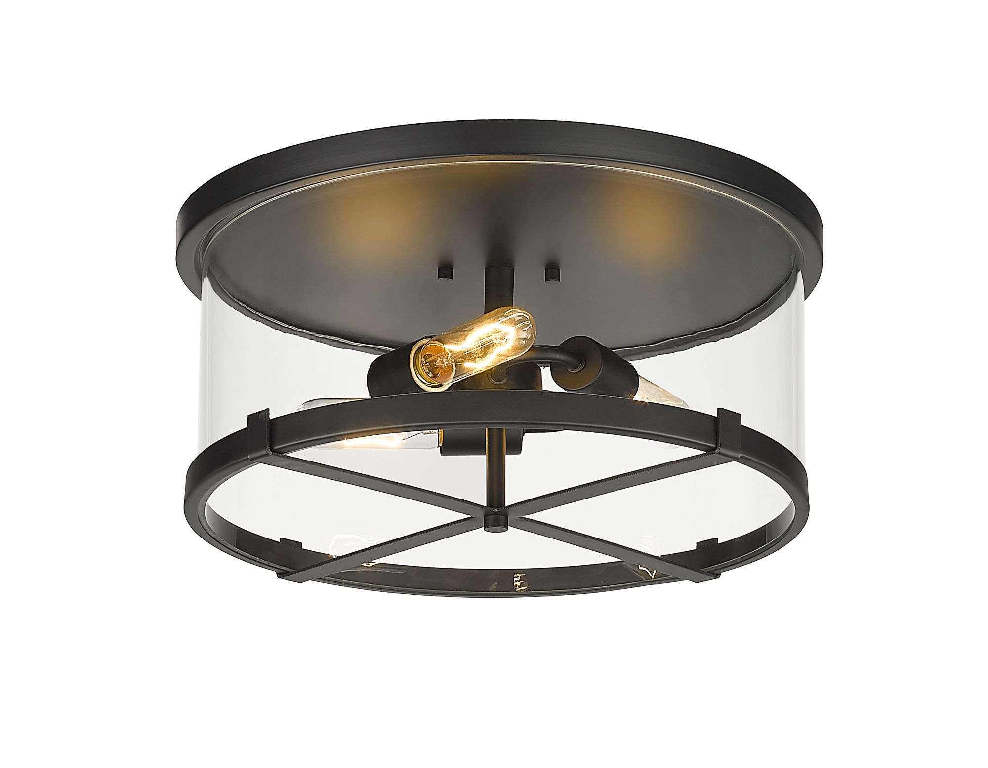 Callista by Z-Lite Matte Black 3 Light Flush Mount