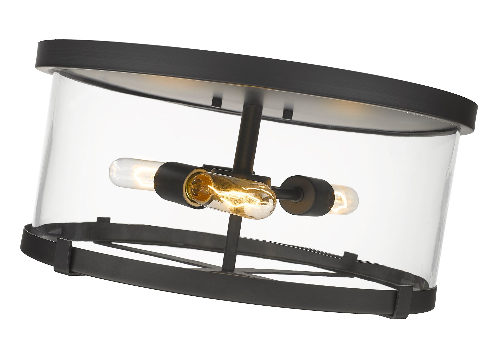 Callista by Z-Lite Matte Black 3 Light Flush Mount