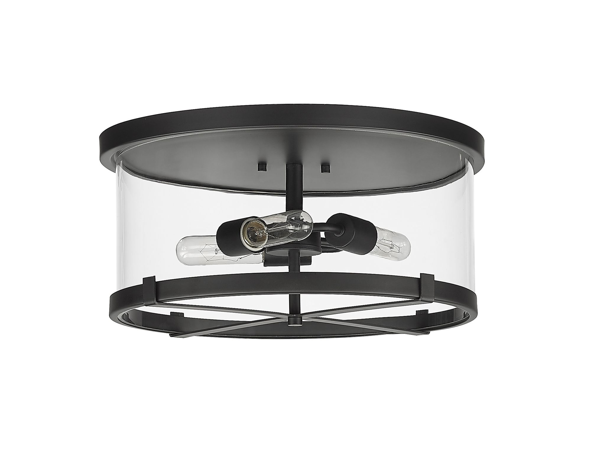 Callista by Z-Lite Matte Black 3 Light Flush Mount