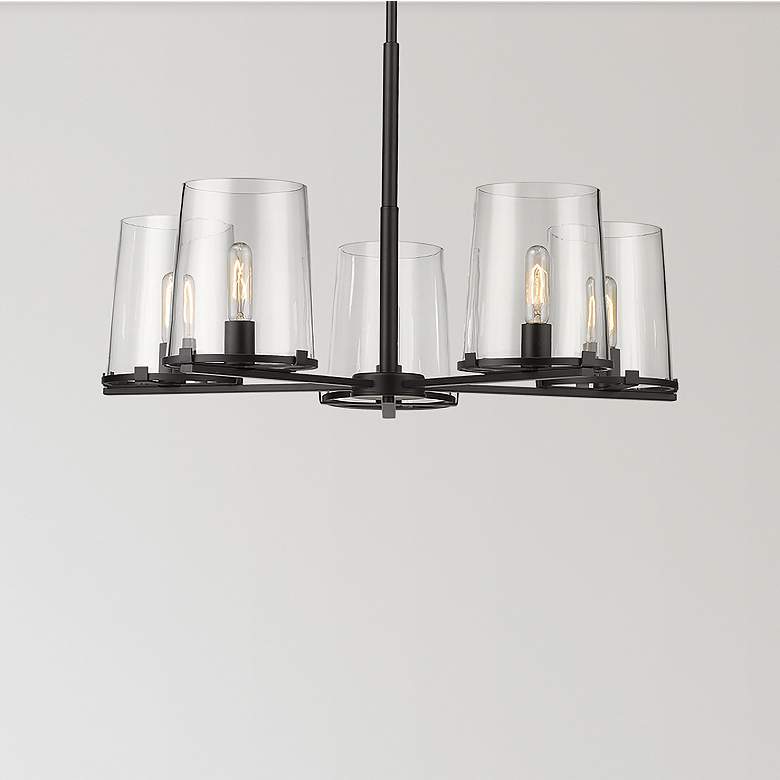 Image 1 Callista by Z-Lite Matte Black 33 inch 5 Light Chandelier
