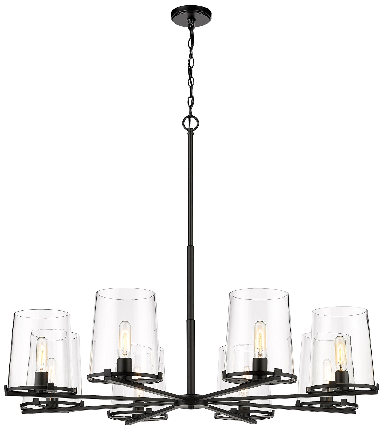 Callista by Z-Lite Matte Black 44 inch 8 Light Chandelier