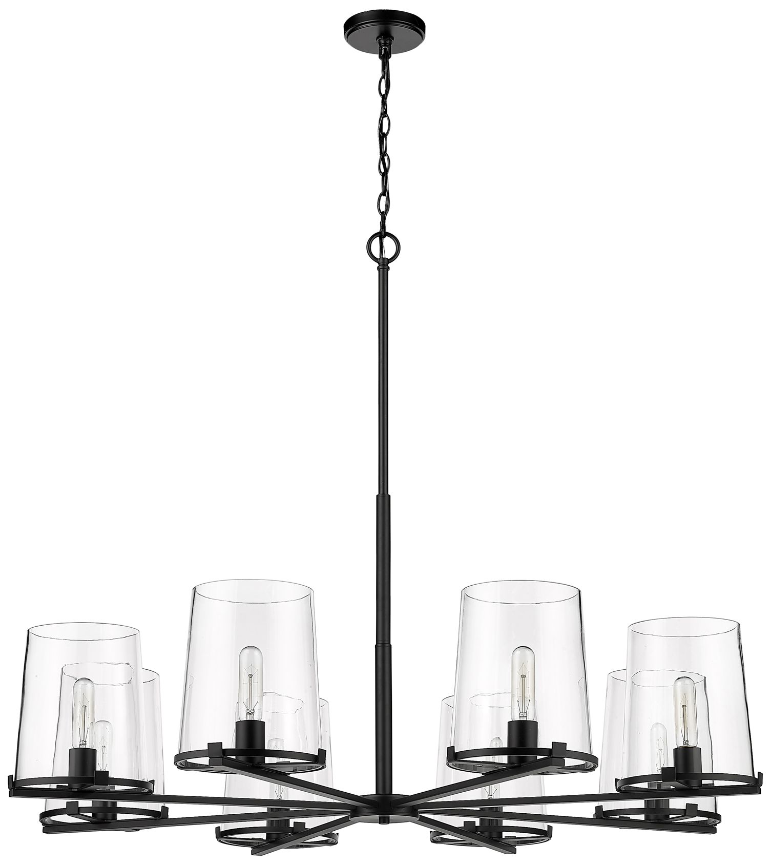 Image 7 Callista by Z-Lite Matte Black 44 inch 8 Light Chandelier more views