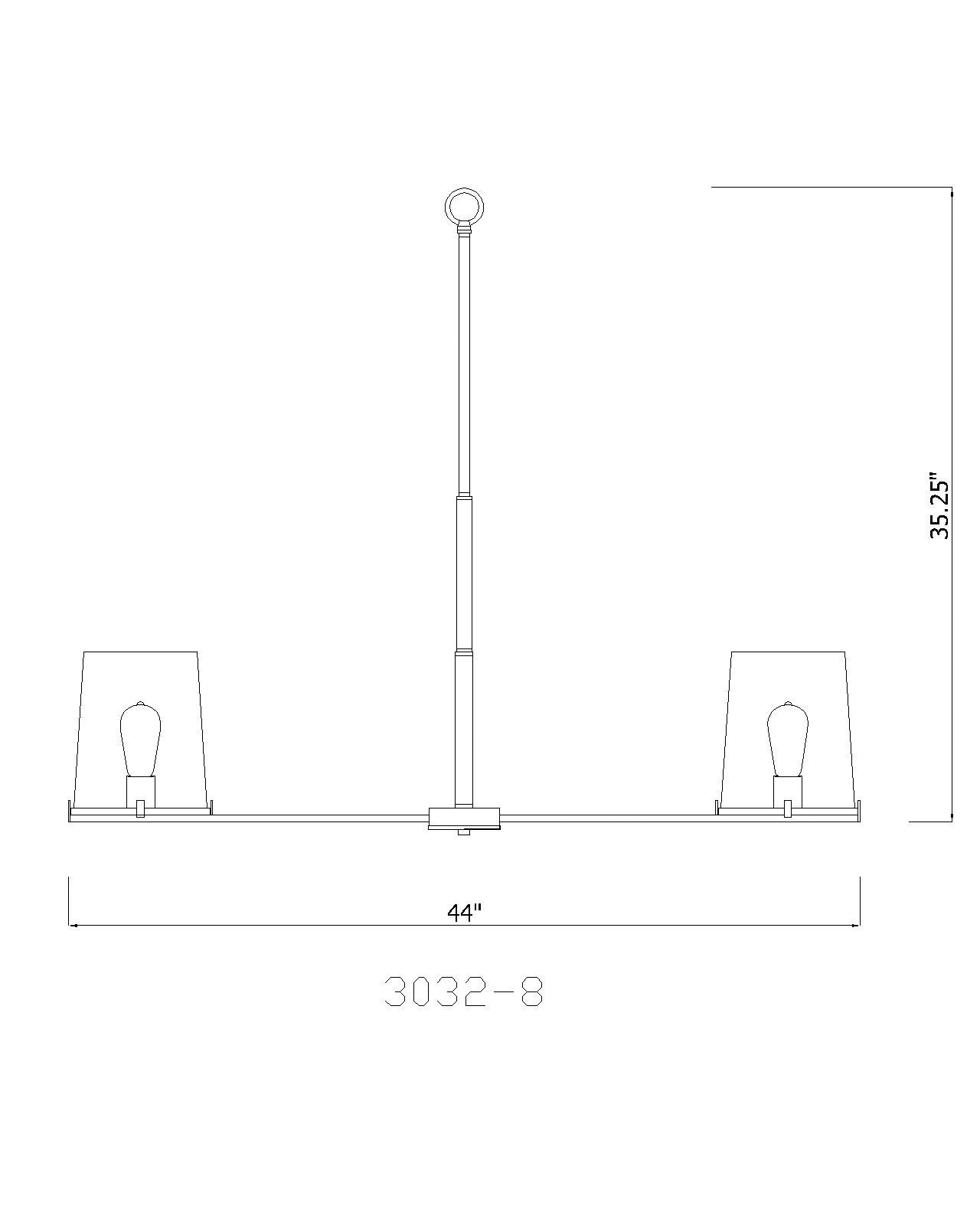 Callista by Z-Lite Matte Black 44 inch 8 Light Chandelier