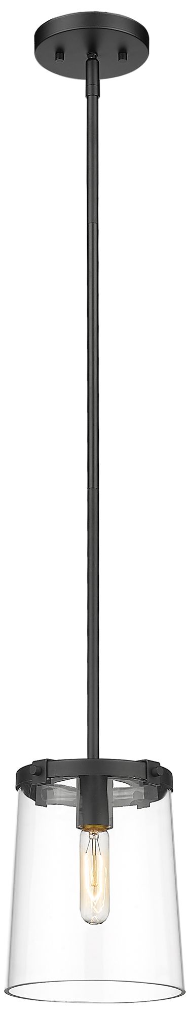 Callista by Z-Lite Matte Black 7.5 inch 1 Light Mini Pendant