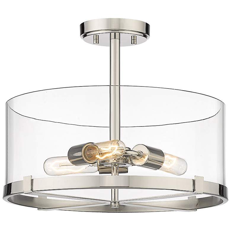 Image 1 Callista by Z-Lite Polished Nickel 3 Light Semi Flush Mount