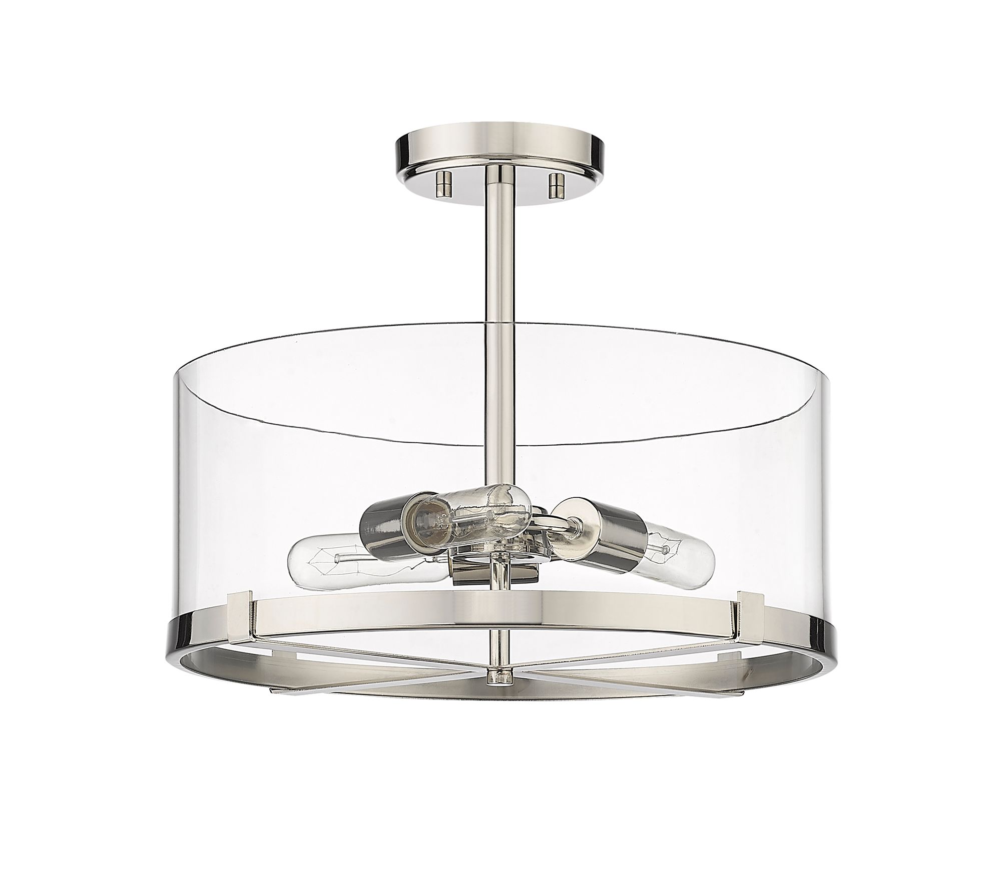 Callista by Z-Lite Polished Nickel 3 Light Semi Flush Mount