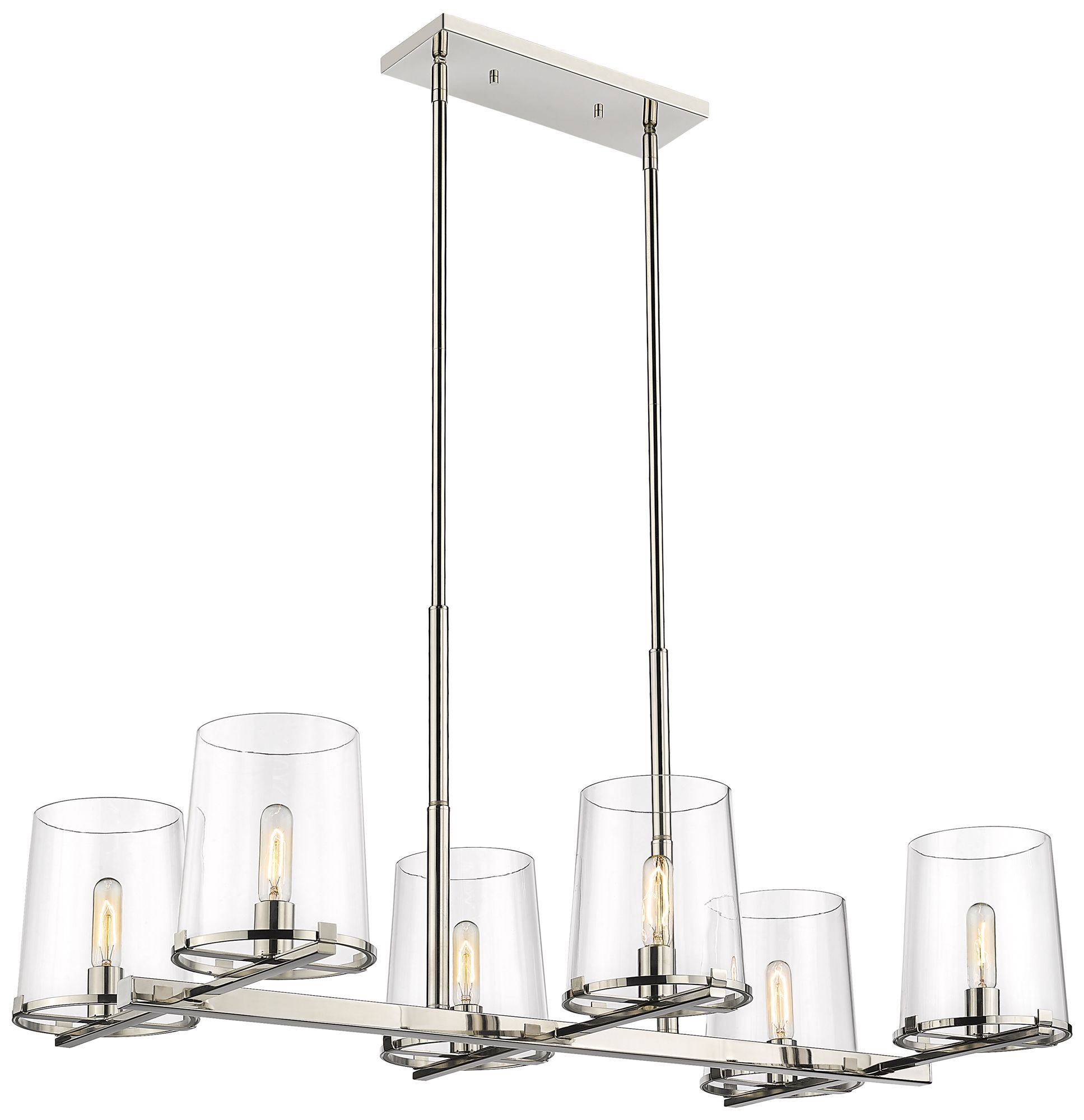 Callista by Z-Lite Polished Nickel 43.5 inch 6 Light Chandelier