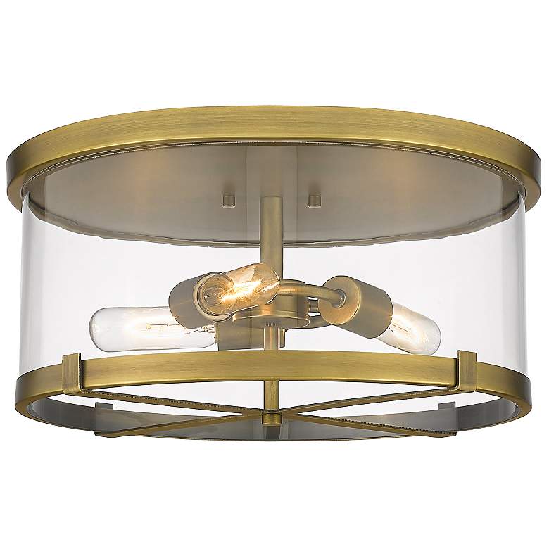 Image 1 Callista by Z-Lite Rubbed Brass 3 Light Flush Mount