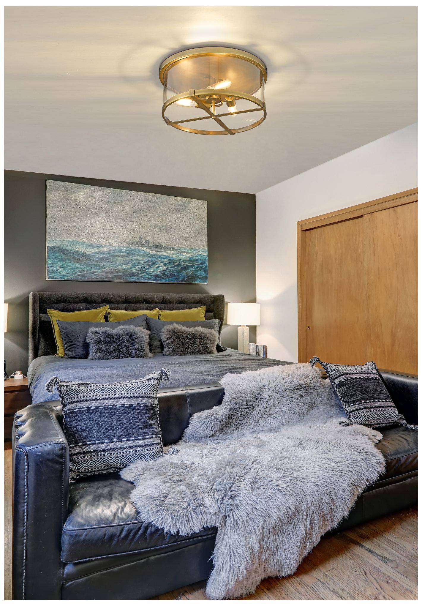 Image 3 Callista by Z-Lite Rubbed Brass 3 Light Flush Mount more views