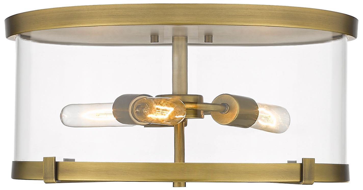 Image 4 Callista by Z-Lite Rubbed Brass 3 Light Flush Mount more views