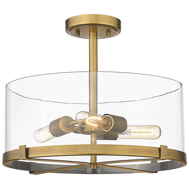 Image 2 Callista by Z-Lite Rubbed Brass 3 Light Semi Flush Mount