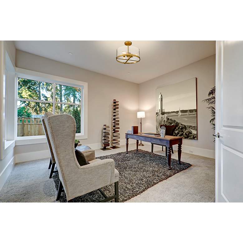 Image 4 Callista by Z-Lite Rubbed Brass 3 Light Semi Flush Mount more views