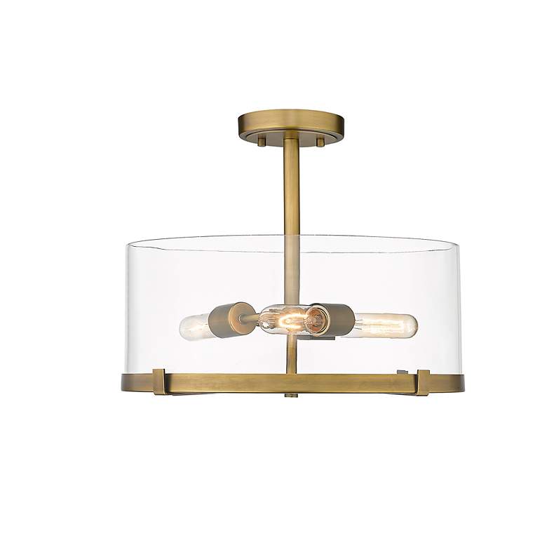 Image 5 Callista by Z-Lite Rubbed Brass 3 Light Semi Flush Mount more views