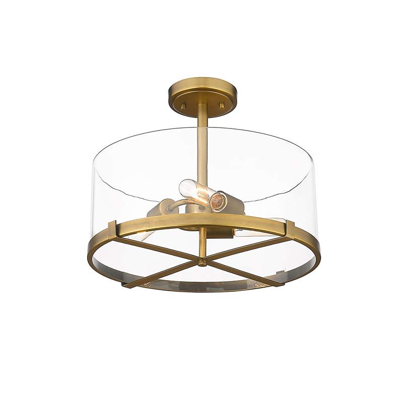 Image 6 Callista by Z-Lite Rubbed Brass 3 Light Semi Flush Mount more views