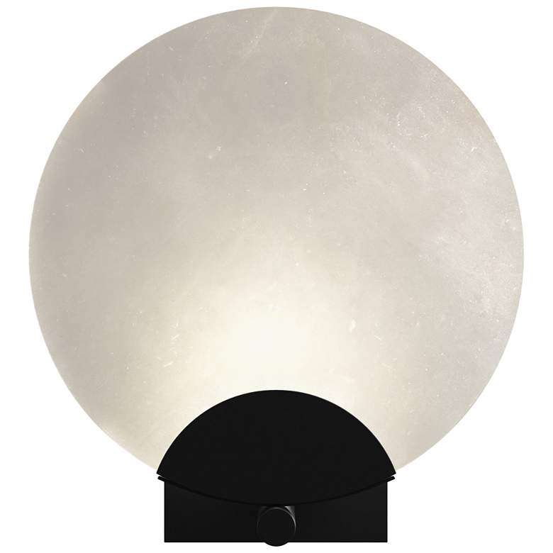 Image 1 Callisto 11.4 inch High Black Sconce With Alabaster Shade