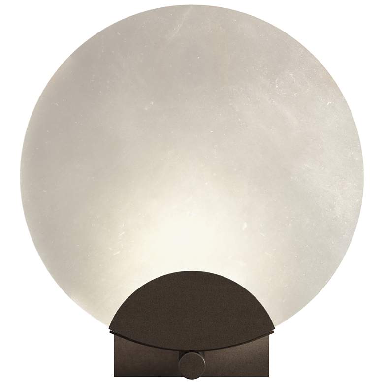 Image 1 Callisto 11.4" High Bronze Sconce With Alabaster Shade
