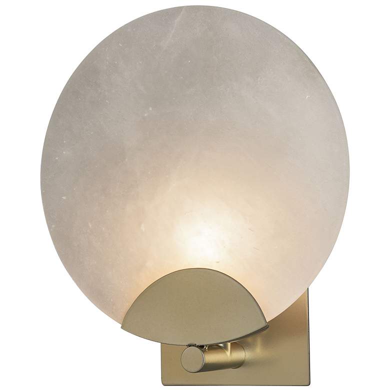 Image 3 Callisto 11.4" High Modern Brass Alabaster Sconce more views
