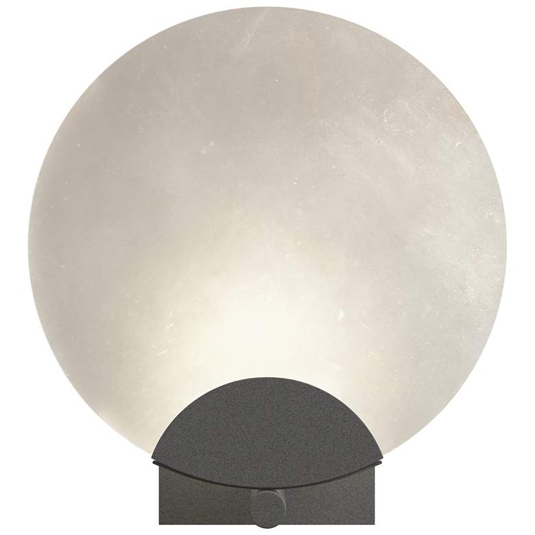 Image 1 Callisto 11.4" High Natural Iron Sconce With Alabaster Shade