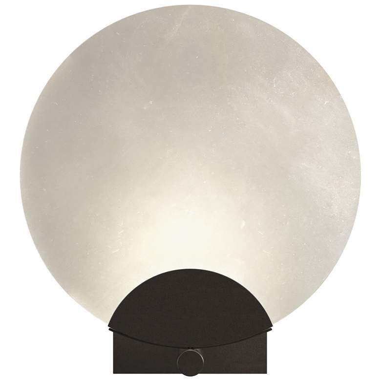 Image 1 Callisto 11.4" High Oil Rubbed Bronze Sconce With Alabaster Shade