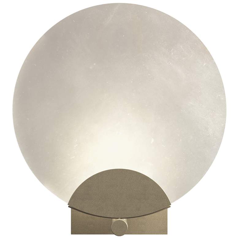 Image 1 Callisto 11.4" High Soft Gold Sconce With Alabaster Shade