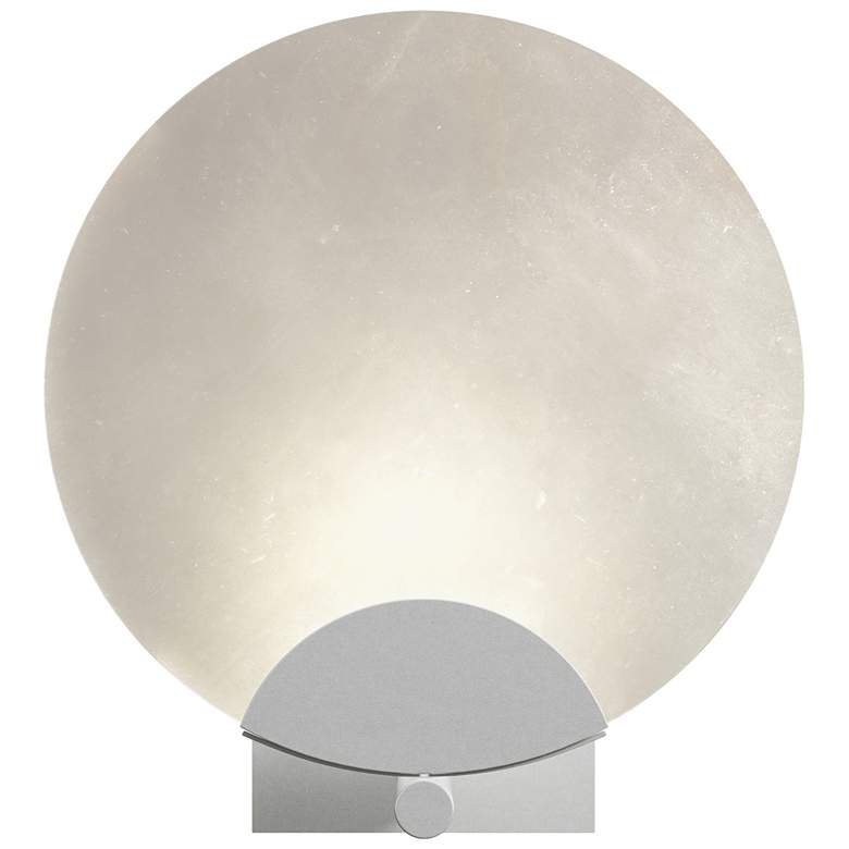 Image 1 Callisto 11.4" High Vintage Platinum Sconce With Alabaster Shade