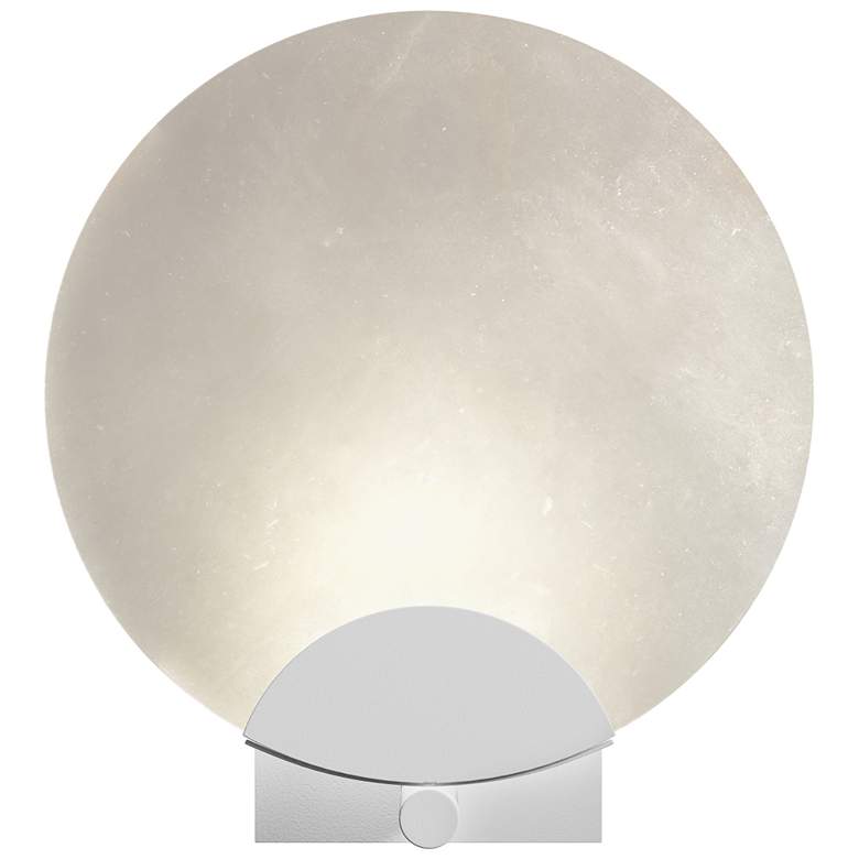 Image 1 Callisto 11.4 inch High White Sconce With Alabaster Shade