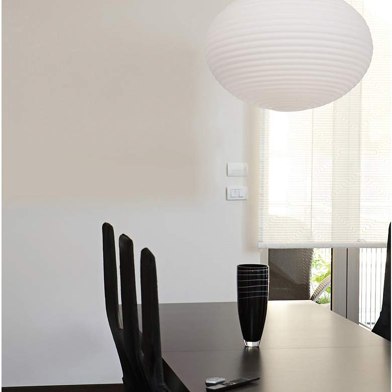 Image 3 Callisto 15" Wide 2-Light Brushed Steel Pendant w/ Opal Glass Shade more views