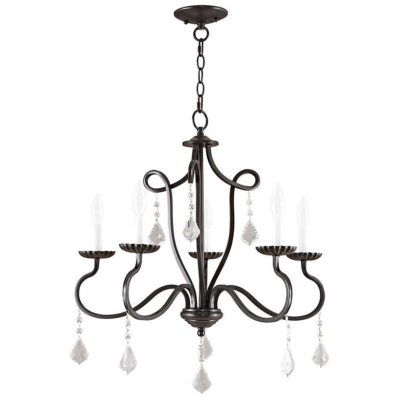 Image 4 Callisto 24" Wide English Bronze 5-Light Chandelier more views