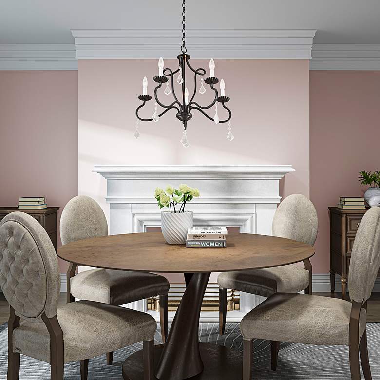 Image 7 Callisto 24" Wide English Bronze 5-Light Chandelier more views