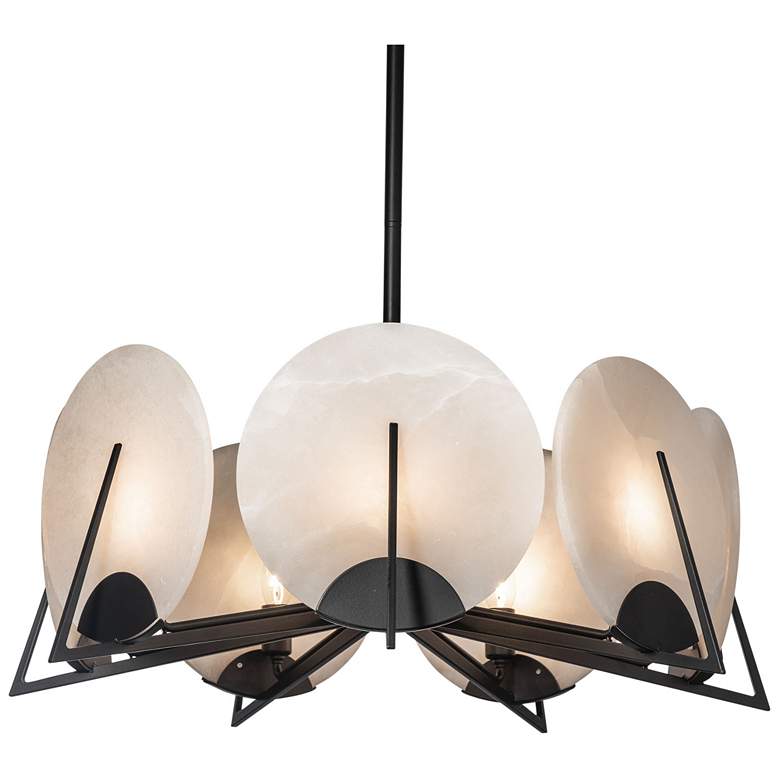 Image 1 Callisto 28.1" Wide 7-Light Black Alabaster Pendant