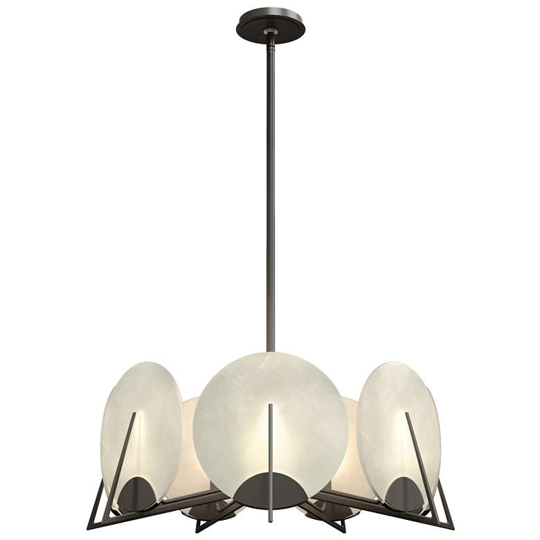 Image 1 Callisto 28.1" Wide 7-Light Dark Smoke Pendant With Alabaster Shade