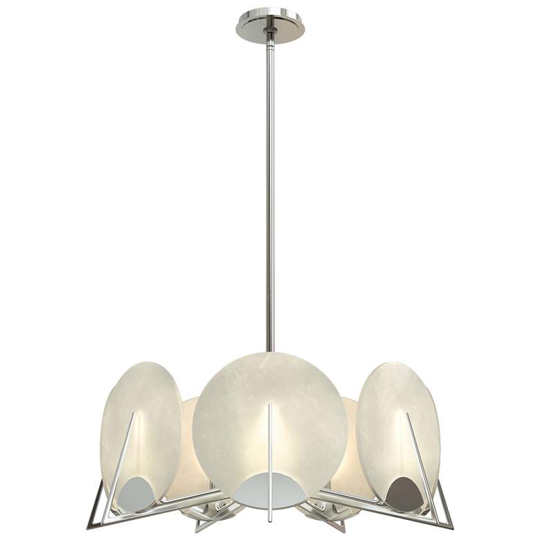 Image 1 Callisto 28.1" Wide 7-Light Sterling Pendant With Alabaster Shade