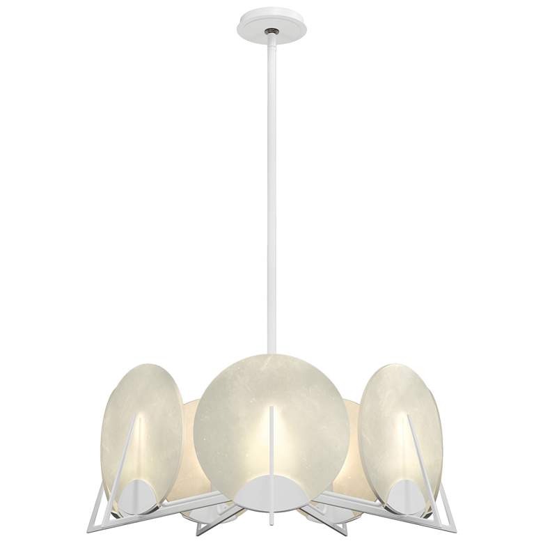 Image 1 Callisto 28.1" Wide 7-Light White Pendant With Alabaster Shade