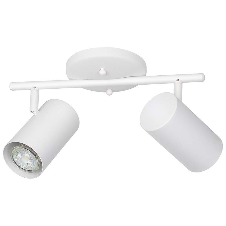 Image 1 Calloway 12" Wide 2-Light White Fixed Track Light With White Shades