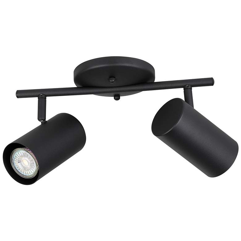 Image 1 Calloway 2 Lt Fixed Track Light Structured Black Finish, Metal Shade